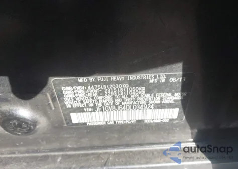 2013 Subaru Impreza Wrx Sti from USA, damaged, VIN JF1GV8J64DL034924